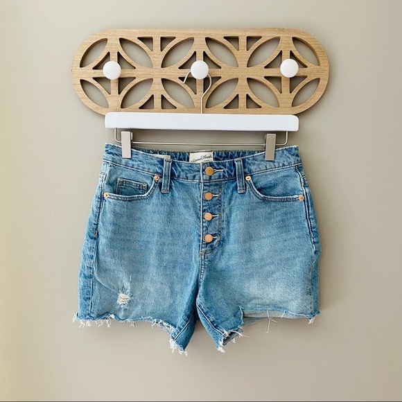 Universal Thread Vintage Midi High Rise Shorts Blue Sz 26 - Picture 1 of 8